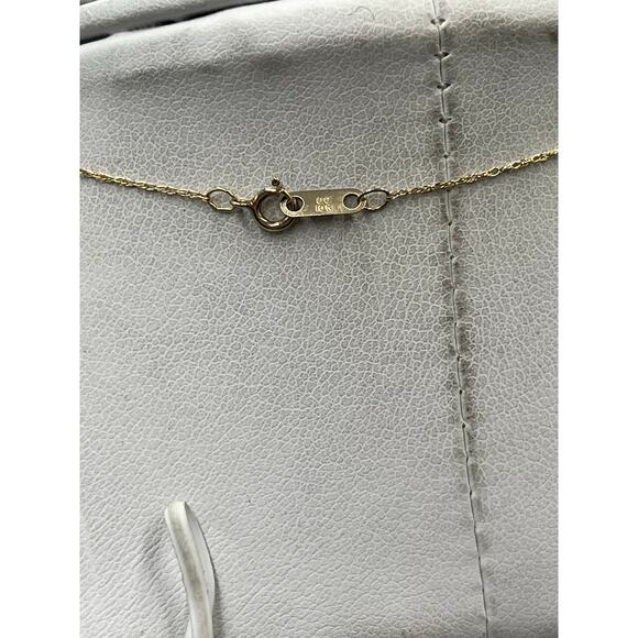 JWBR Vintage 10K Yellow Gold and Diamond Open Heart Love Pendant Necklace - Picture 4 of 12